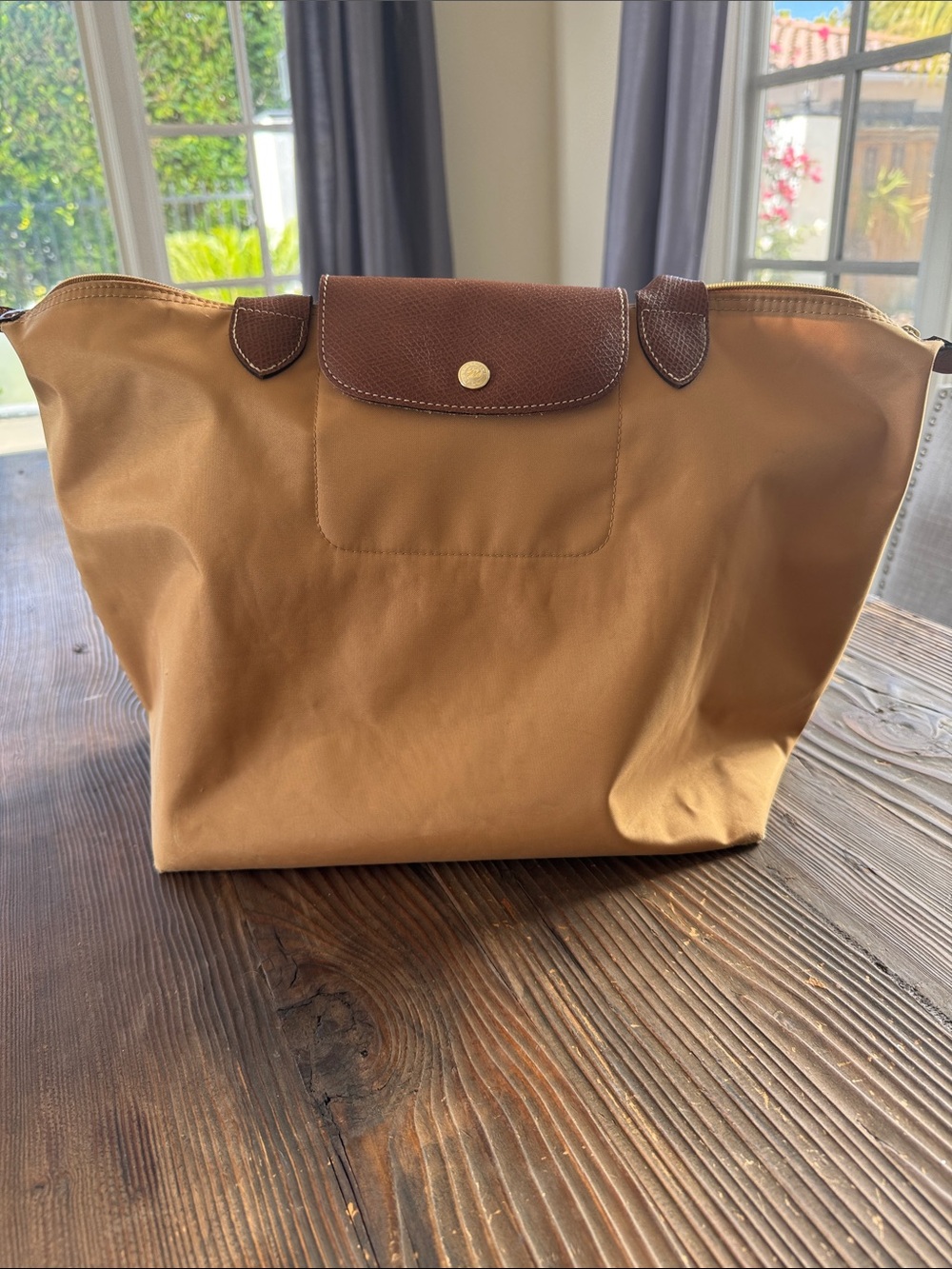 Longchamp Large Le Pilate Tote in the color “fawn”